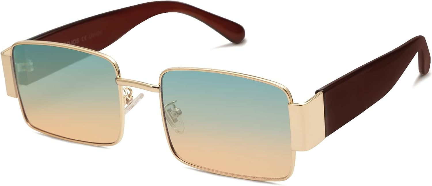 SOJOS Fashion Rectangle Sunglasses for Women Men Retro Vintage Narrow Sun Glass