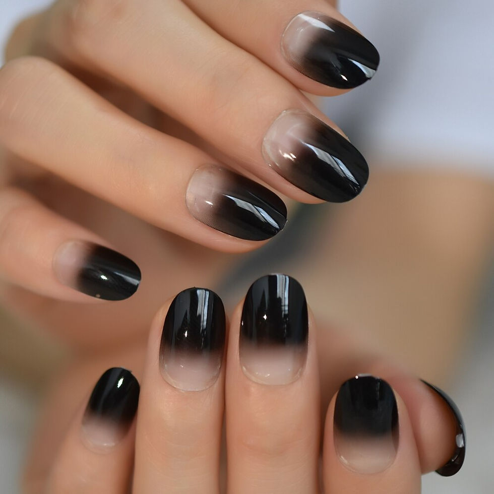 Thumbnail: Retro Dark Red  Medium Length Oval Press on Nail Tips Glitter Galaxy Adhesive