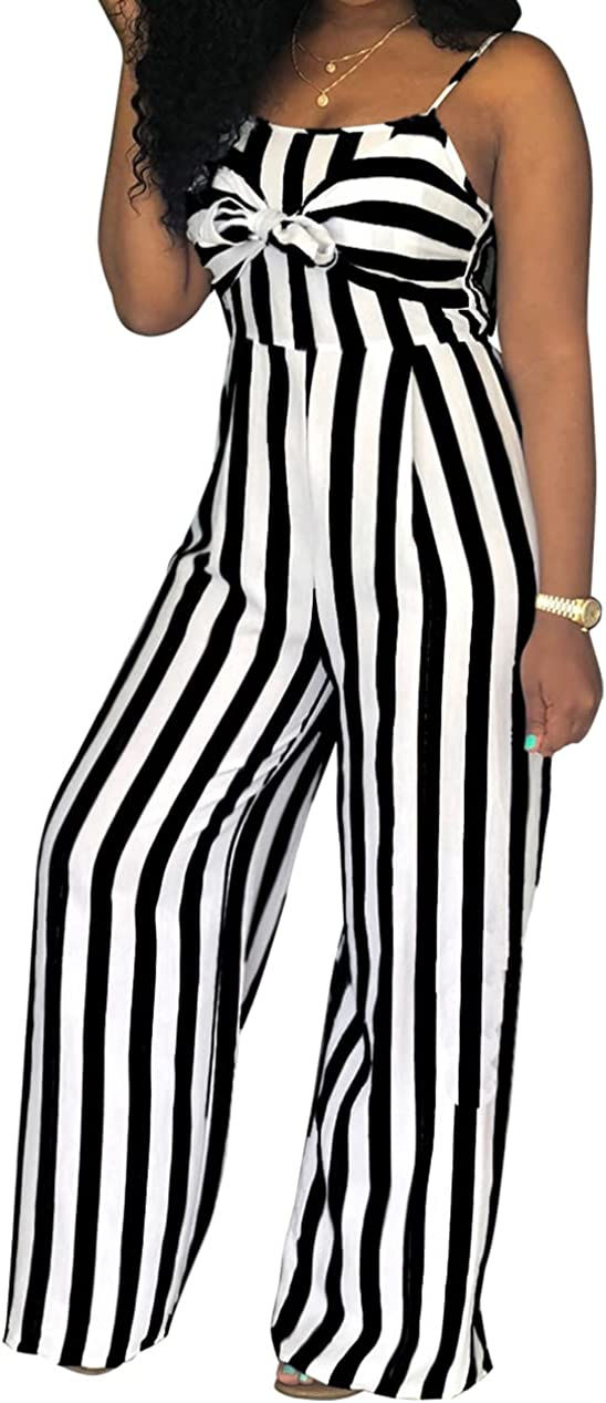 Thumbnail: JTNFairy Women's Summer One Shoulder Dressy Stretchy Jumpsuit Casual High Waist