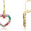 Thumbnail: Little Miss Twin Stars Kids Earring - 14k Gold-Plated Multi Color Rainbow Dangl