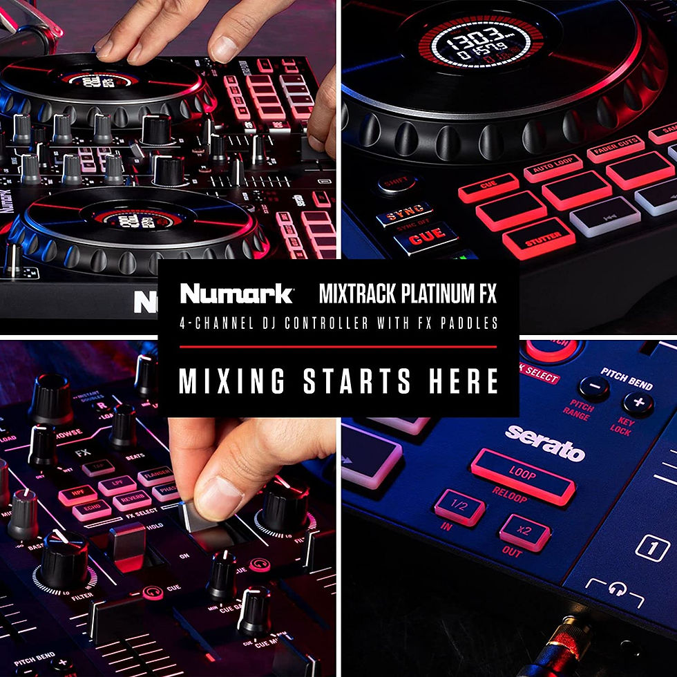 Thumbnail: Numark Mixtrack Platinum FX - DJ Controller For Serato DJ with 4 Deck Control, 
