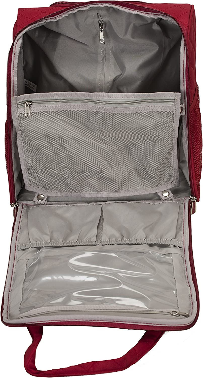 Thumbnail: Rockland Melrose Upright Wheeled Underseater Carry-On Luggage, Red, 16-Inch