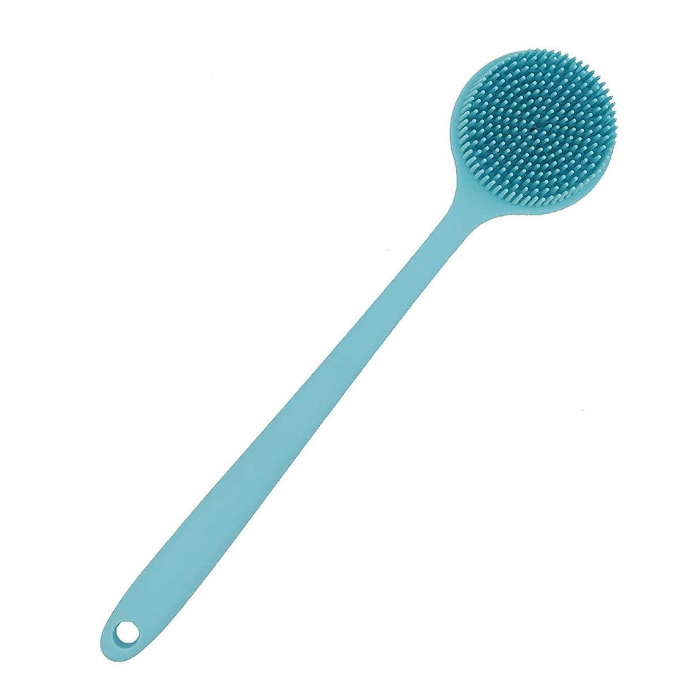 Thumbnail: DNC Soft Silicone Back Scrubber Shower Bath Body Brush with Long Handle, BPA-Fr