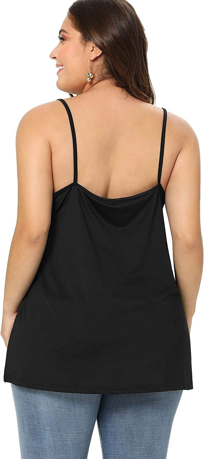 Thumbnail: Romwe Women's Plus Size Contrast Lace Criss Cross V Neck Spaghetti Strap Cami T