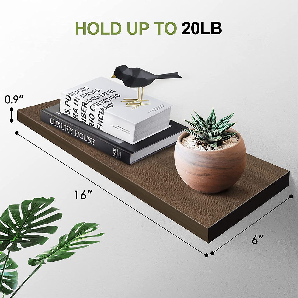 Thumbnail: Herncptar Wall Shelves, Rustic Wood Floating Shelves Set of 4, Hanging Storage 