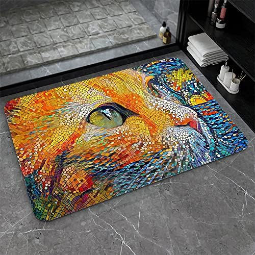 Thumbnail: Diatomaceous Earth Bath Mat,Blue Pink and Gold Marble Non-Slip Volume Super Abs