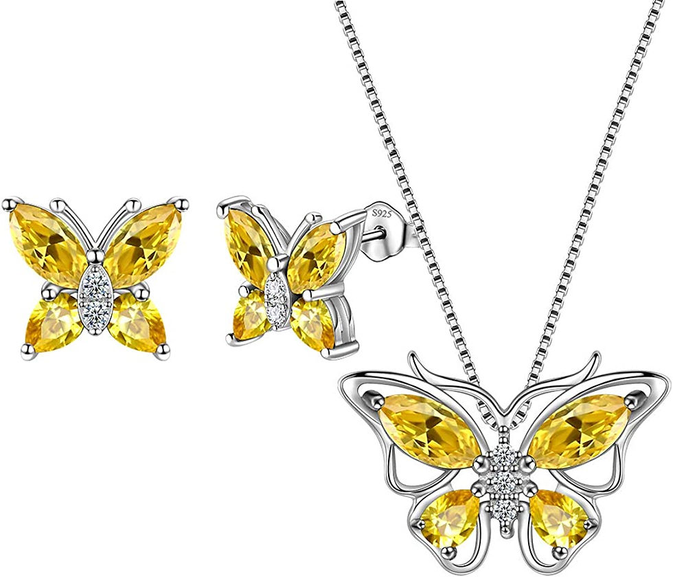 Thumbnail: Aurora Tears Butterfly Jewelry,Women 925 Sterling Silver Butterflies Birthstone