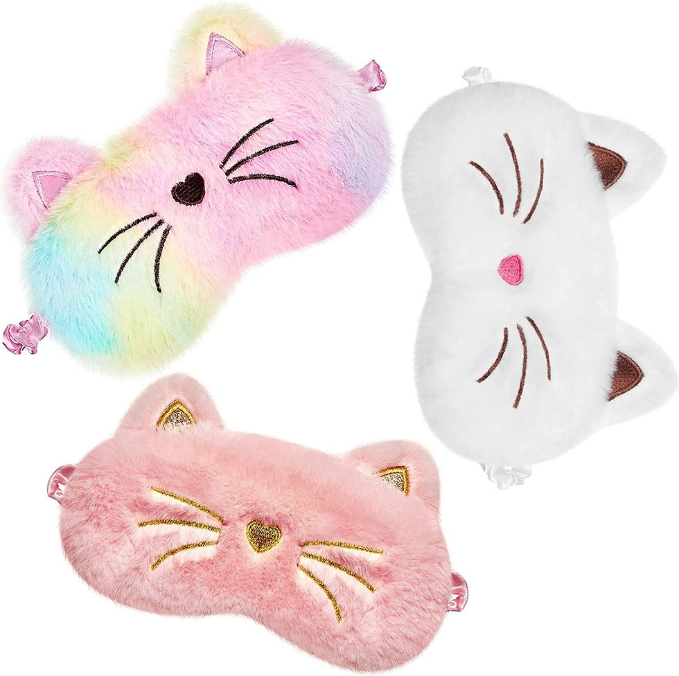 Thumbnail: Plush Sleeping Eye Cover 3 Pieces Soft Funny Eye Blindfold Cat Sleep Eye Cover 