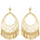 Thumbnail: Barzel 18K Gold Plated Filigree Cut-out Dangling Chandelier Earrings - Made in 