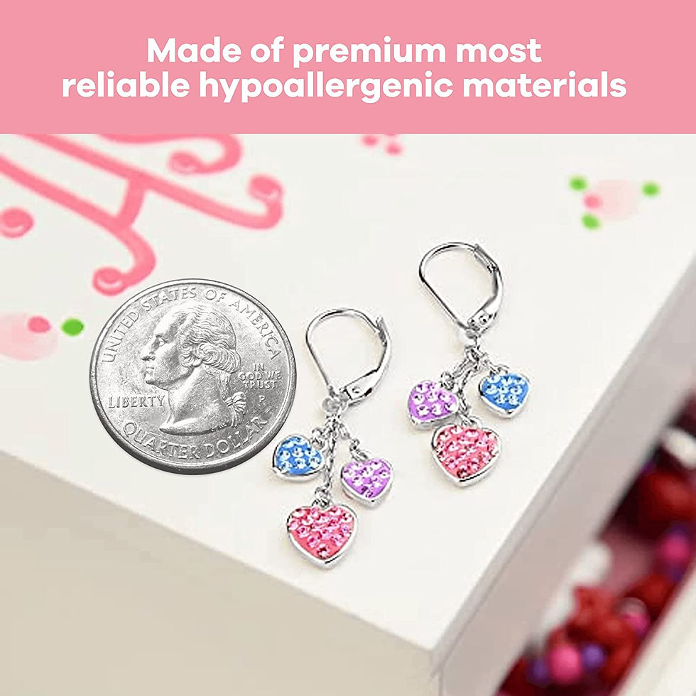 Thumbnail: Kids Hoop Earrings, Heart Earrings for Girls, Hypoallergenic Jewelry with 925 S