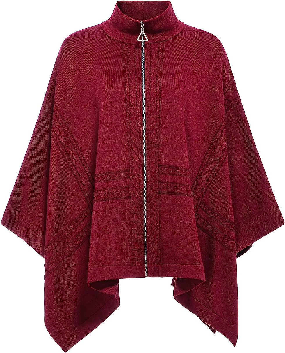 Thumbnail: GRAN ORIENTE Women's Warm Shawl Wrap Fashion Blanket Scarf Open Front Knitted S