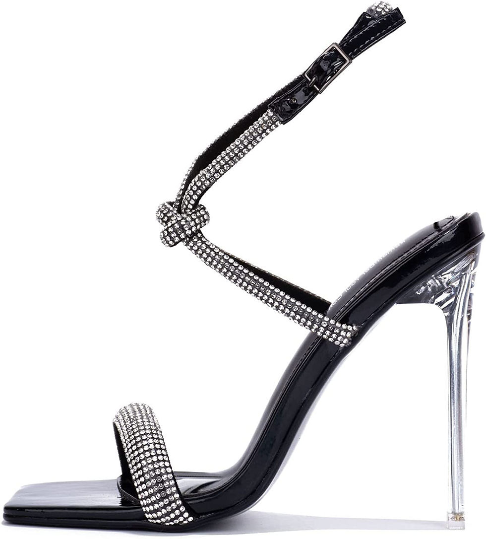 Thumbnail: Cape Robbin Lexington Sexy Stiletto Clear High Heels for Women, Square Toe Ankl