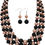 Thumbnail: Utop Faux Big Pearl Necklace for Women Multi Strand Pearl Necklace and Earrings