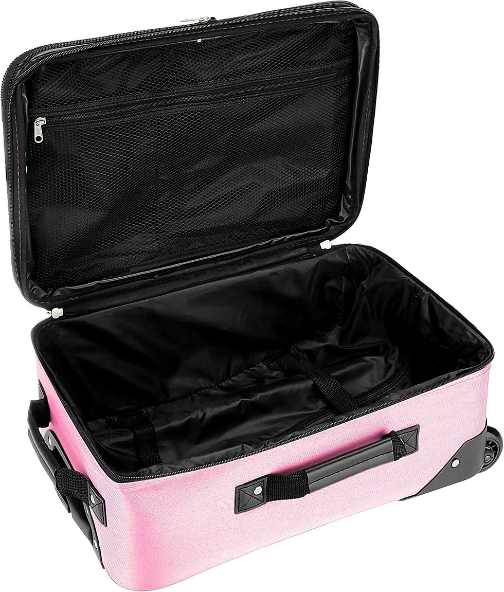 Thumbnail: Rockland Fashion Softside Upright Luggage Set, Black Dot, 2-Piece (14/19)