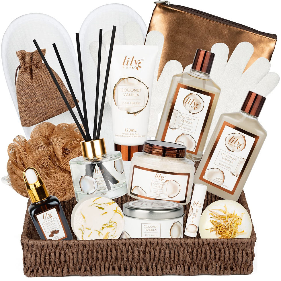 Thumbnail: Coconut Vanilla Spa Bath Gift Set for Women, 17pcs Spa Gift Baskets Set for Wom