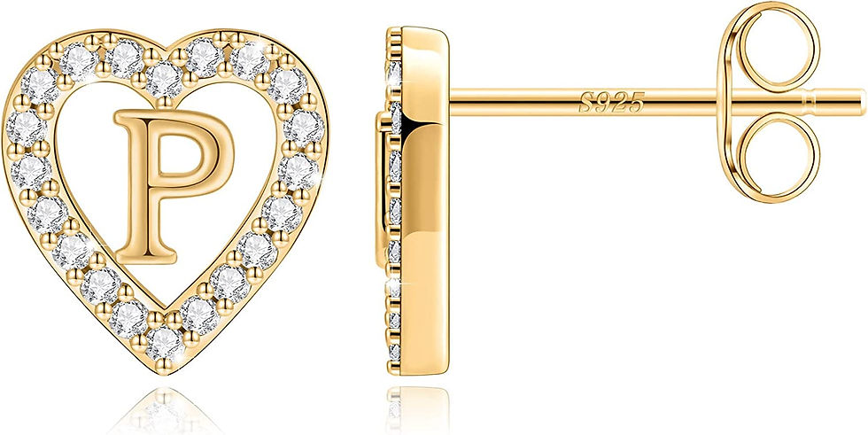 Thumbnail: Initial Earrings for Girls Women, 14K Solid Gold Over Earrings 925 Sterling Sil