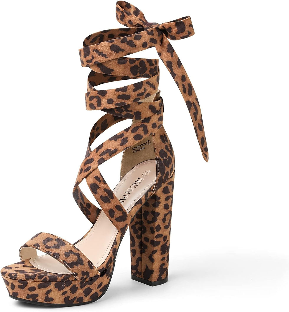 Thumbnail: DREAM PAIRS High Heels Chunky Block Platform Heels for Women Strappy Gladiator 