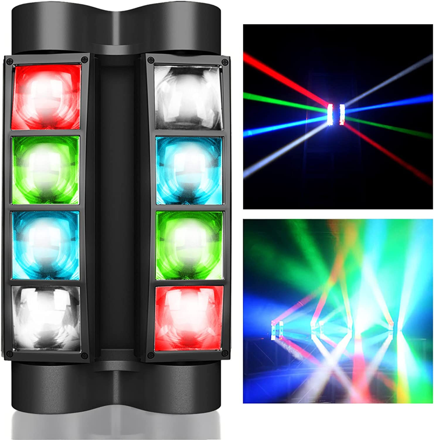 BETOPPER Stage Light, Moving Head DJ Light for Parties, RGBW 8x3W Spider LED Li