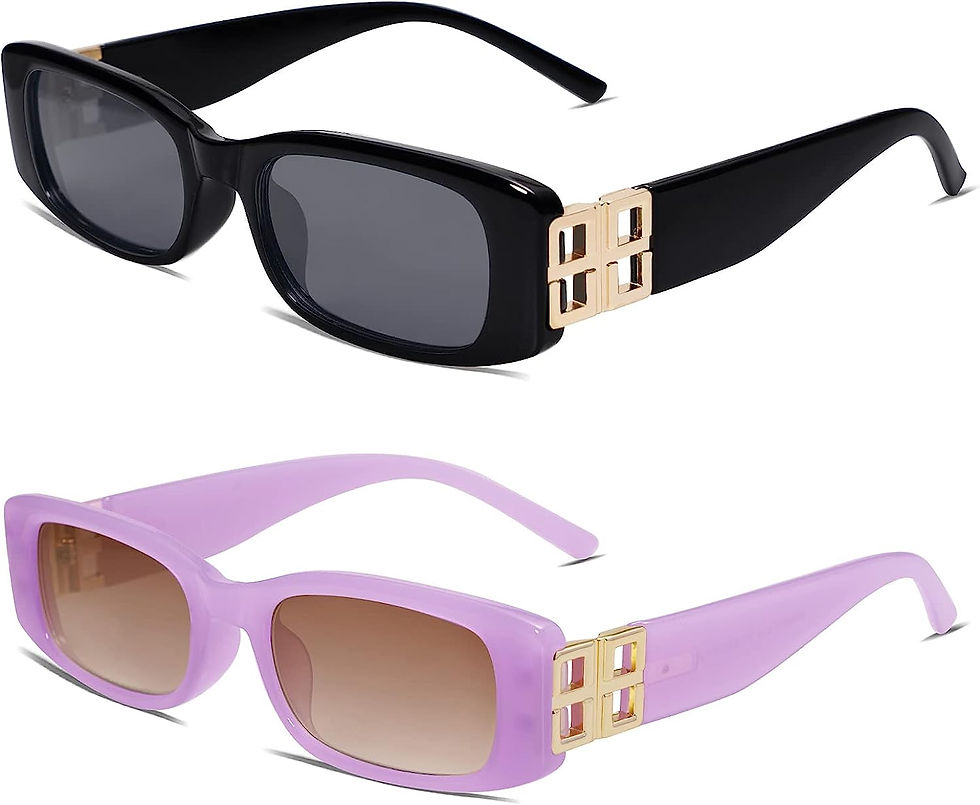 Thumbnail: Allarallvr Rectangle Sunglasses for Women 90s Retro Trendy Y2K Classical Vintag