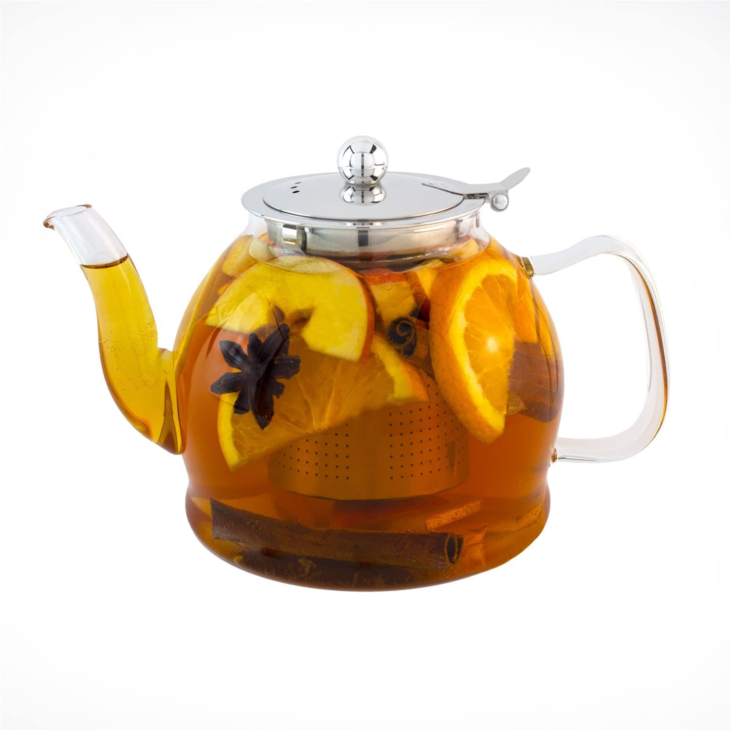 Aserson 1200 ml/40 oz Glass Teapot, Heat Resistant, Stainless Steel Infuser, Ha