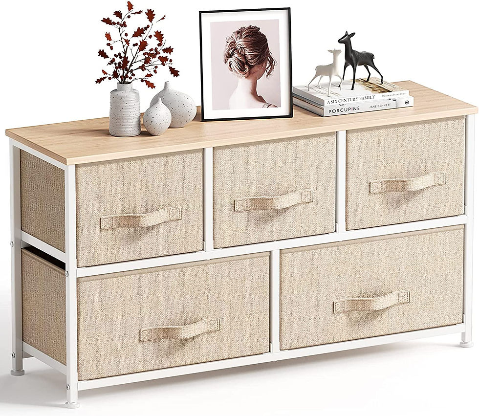 Thumbnail: Pipishell Fabric Dresser, Dresser for Bedroom with 5 Drawers, Wide Dresser Stor