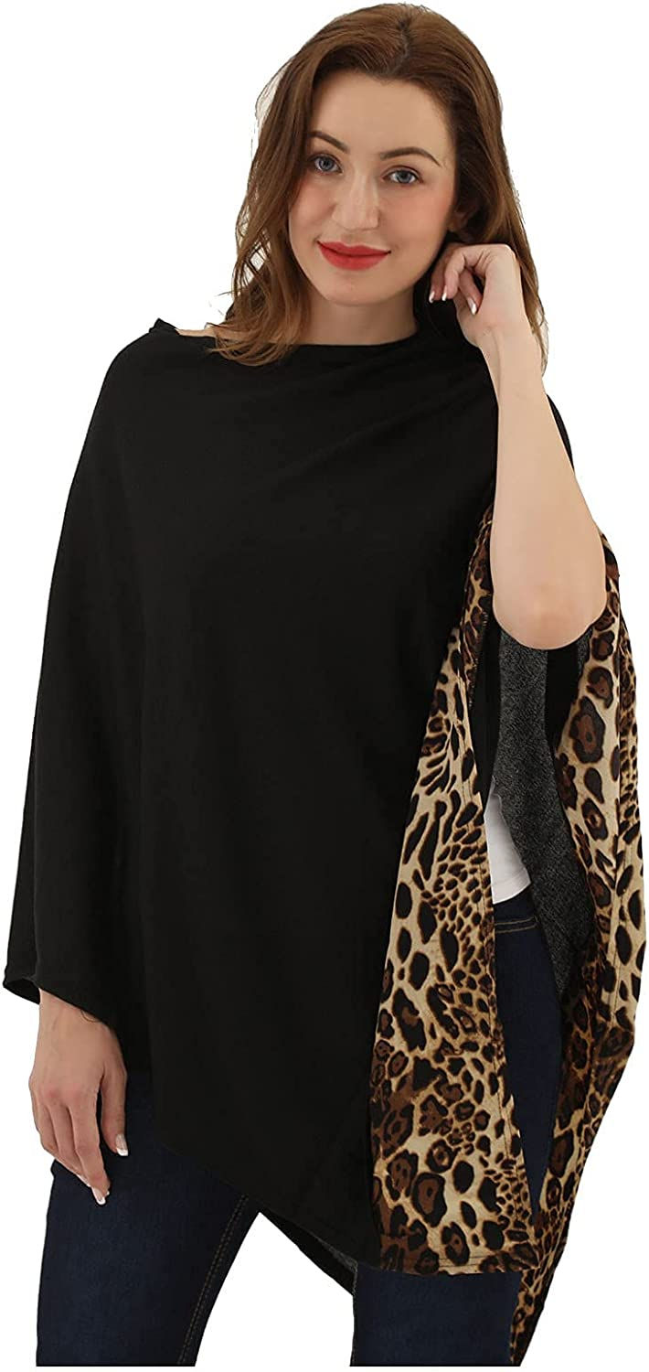 Thumbnail: MissShorthair Women's Lightweight Knitted Scarf Poncho Sweater Cape Shawl Versa