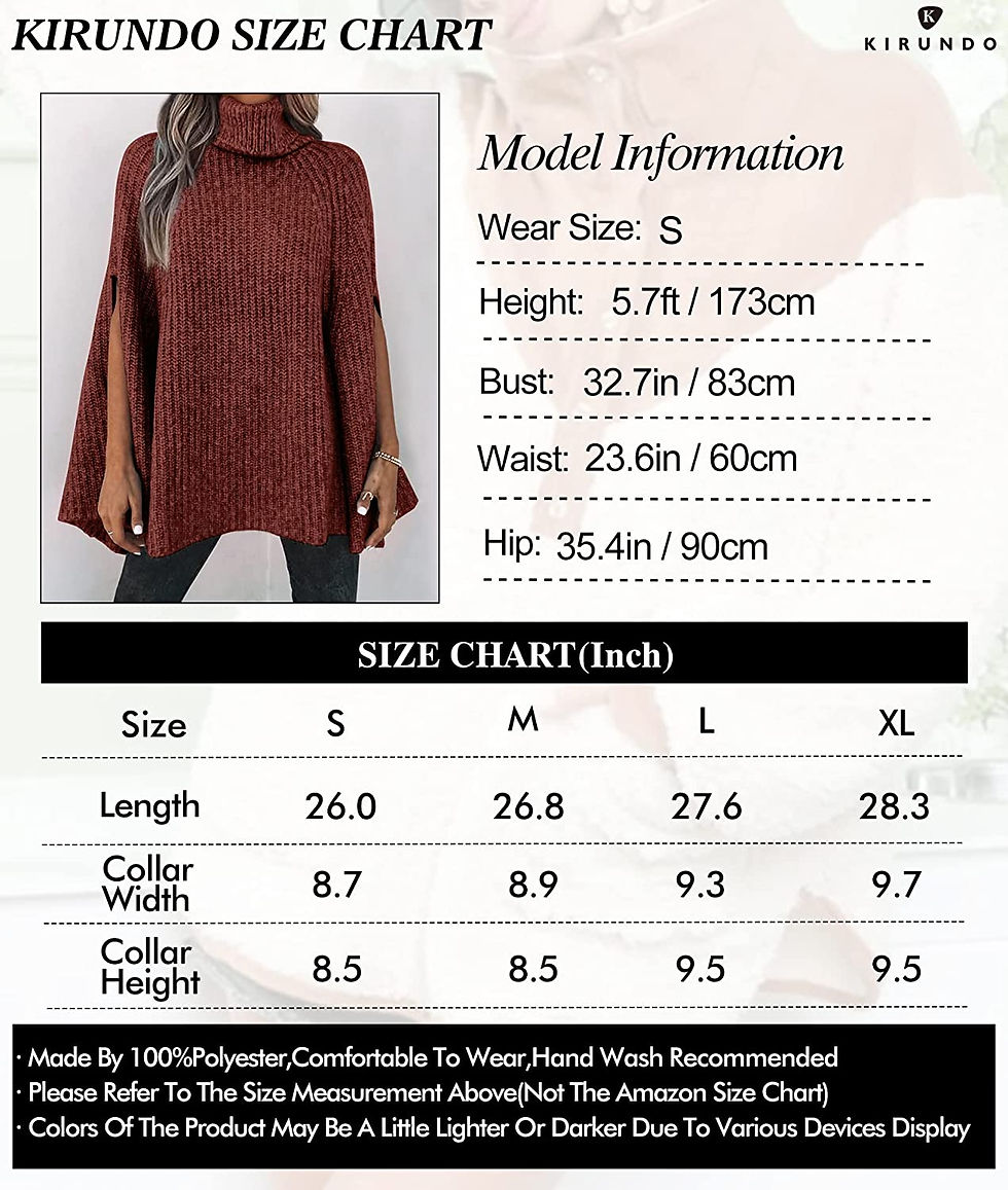 Thumbnail: KIRUNDO 2023 Women's Fall Winter Turtleneck Poncho Sweater Fashion Chunky Knit 
