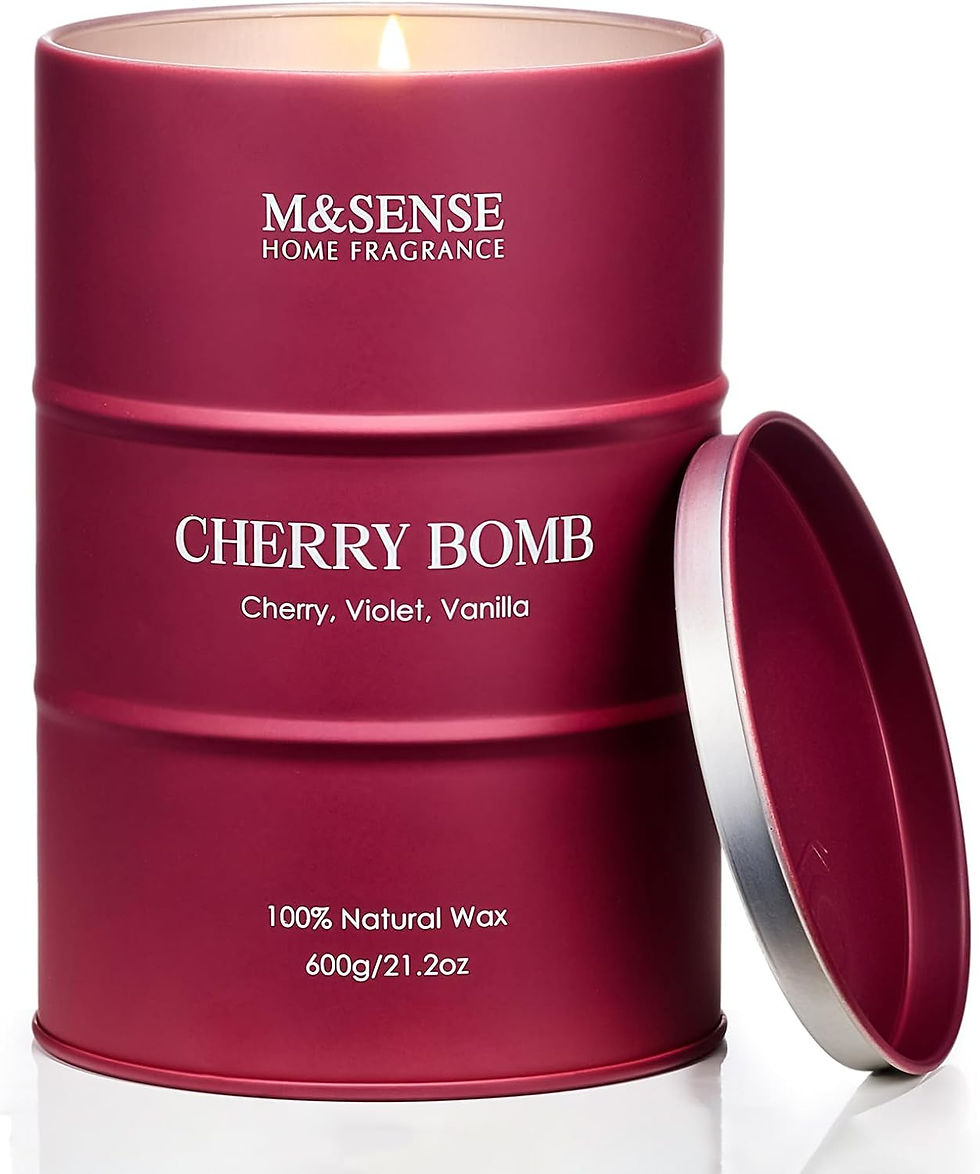 Thumbnail: M&SENSE Wild Rose Large Natural Scented Candle, 120 Hours Long Lasting Soy Cand