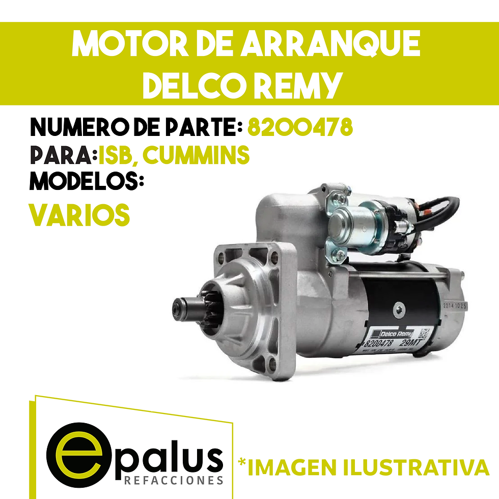 MOTOR DE ARRANQUE DELCO REMY - PARTE: 8200478