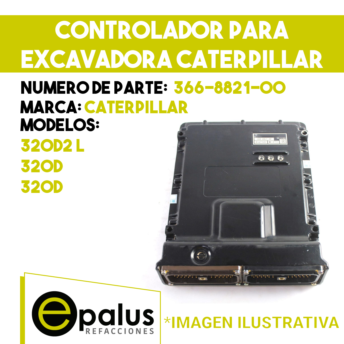CONTROLADOR PARA EXCAVADORA CATERPILLAR - PARTE: 366-8821-00
