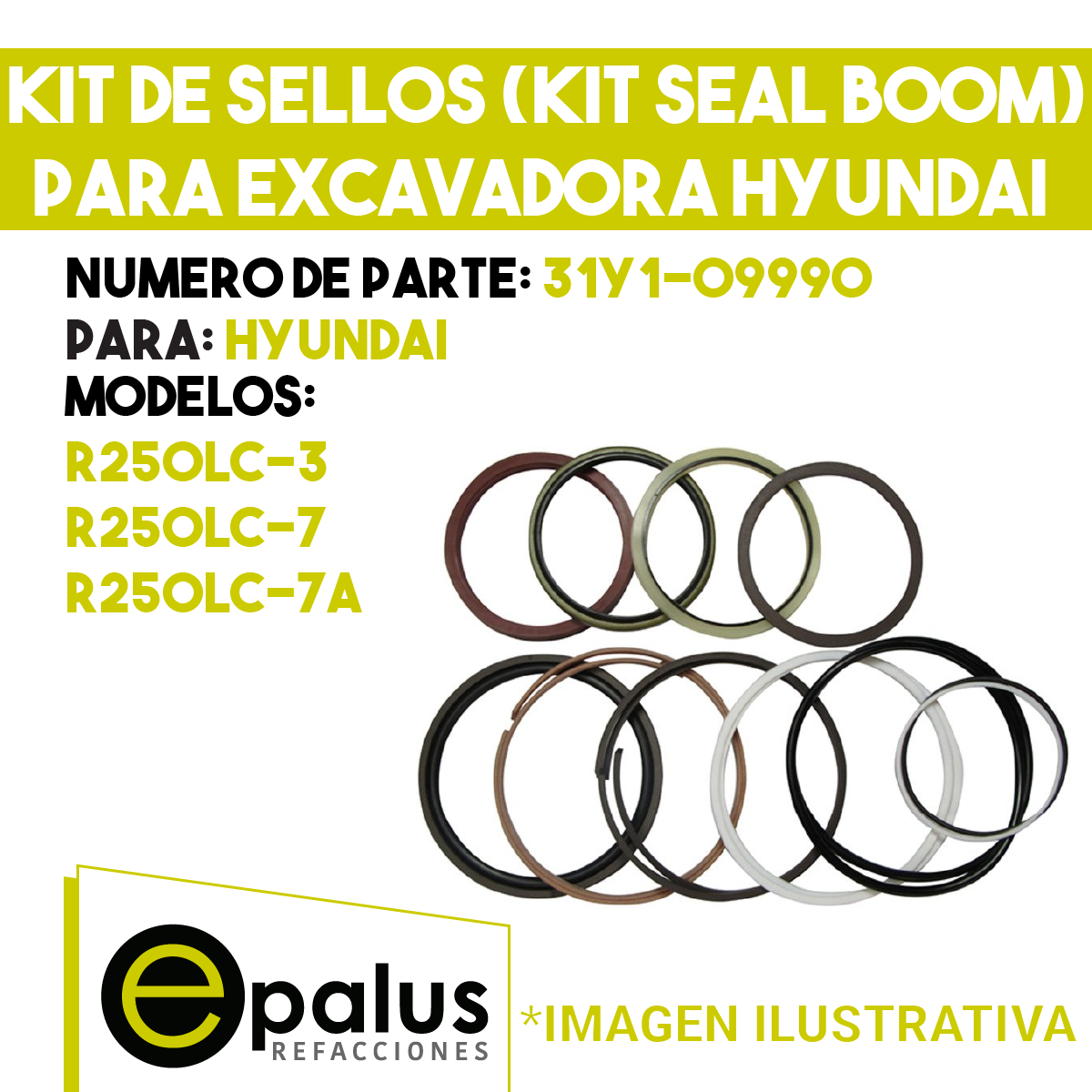 KIT DE SELLOS (BOOM) PARA HYUNDAI - PARTE: 31Y1-09990