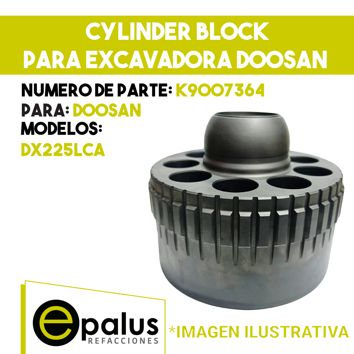 CYLINDER BLOCK EXCAVADORA DOOSAN - PARTE: K9007364