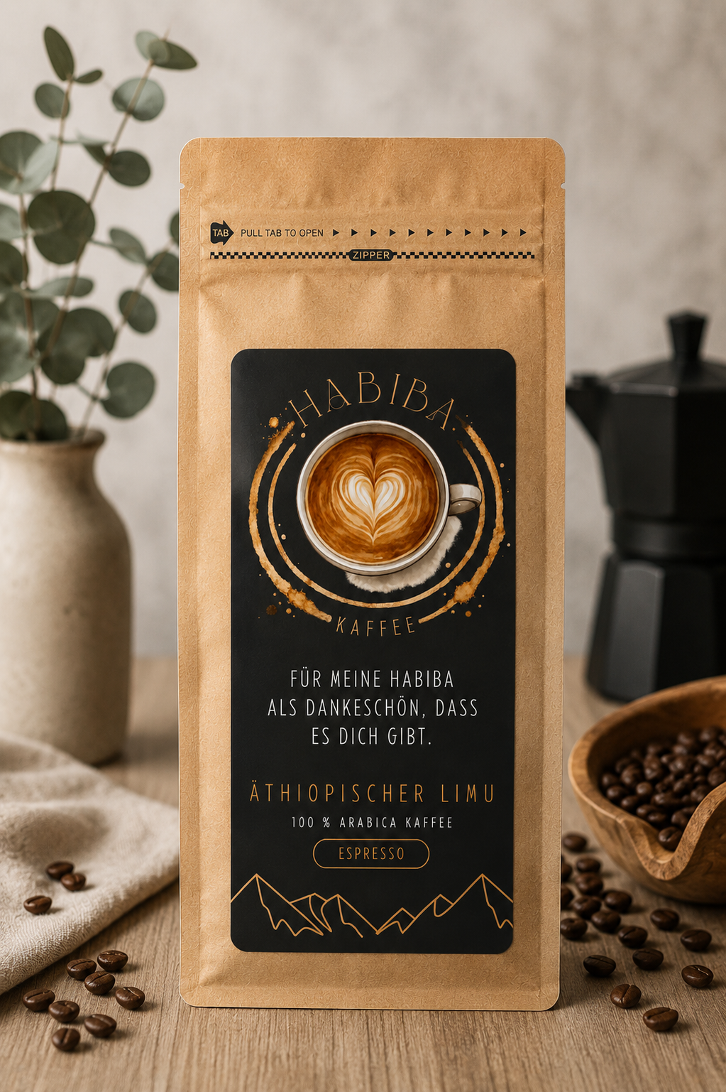 Geschenk-Edition Äthiopischer Limu Espresso - Für meine Habiba