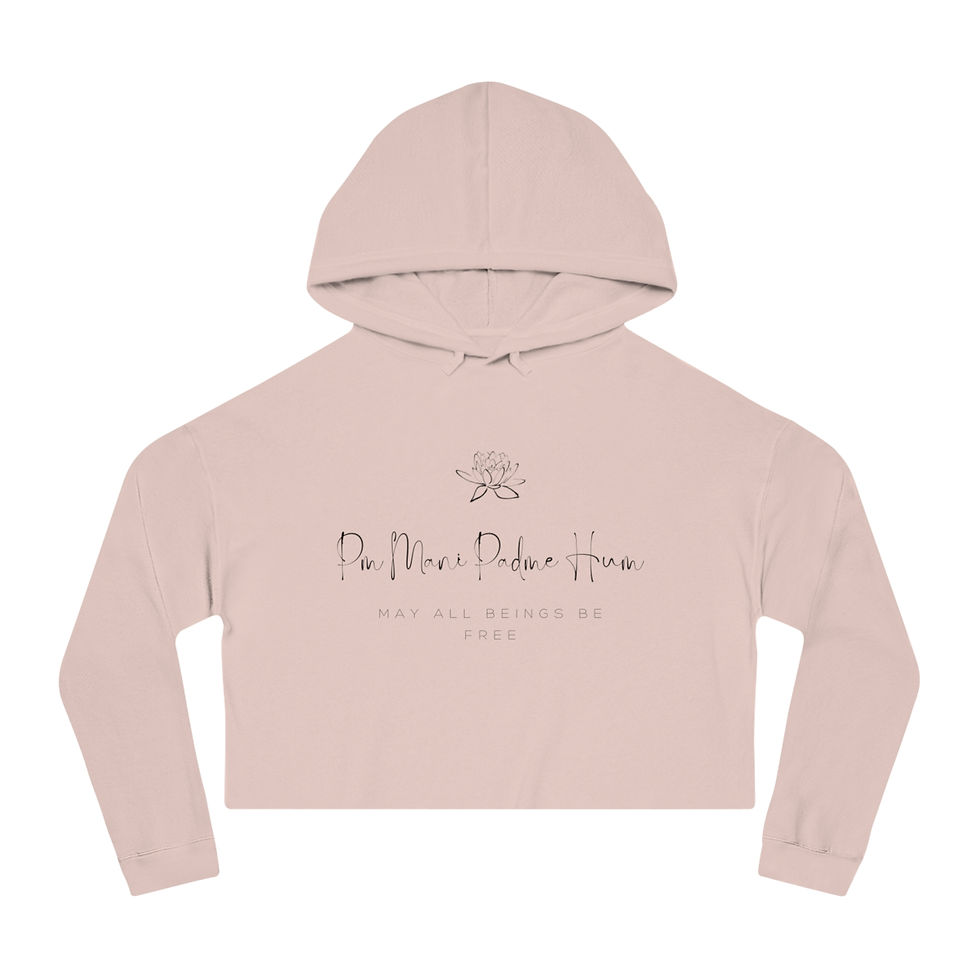 Thumbnail: Om Mani Padme Hum - Inspirational - Women’s Cropped Hooded Sweatshirt