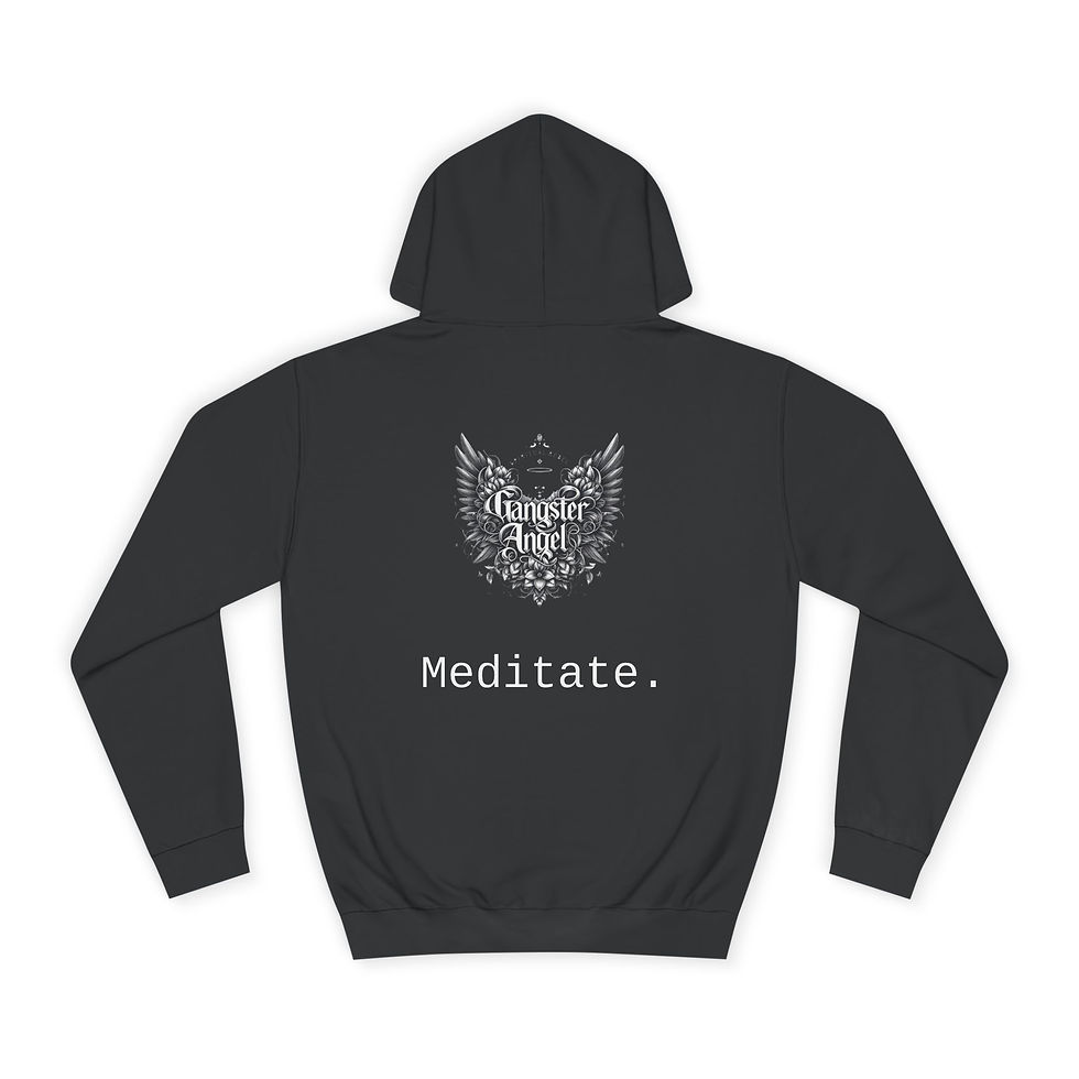 Thumbnail: Meditate / Black Unisex College Hoodie