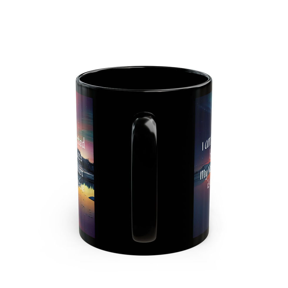 Thumbnail: I AM Connected \ 11oz Black Mug Northern Lights
