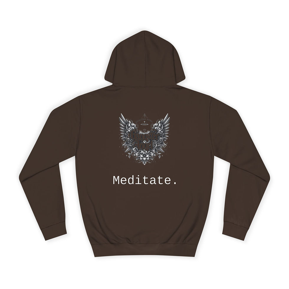 Thumbnail: Meditate / Black Unisex College Hoodie
