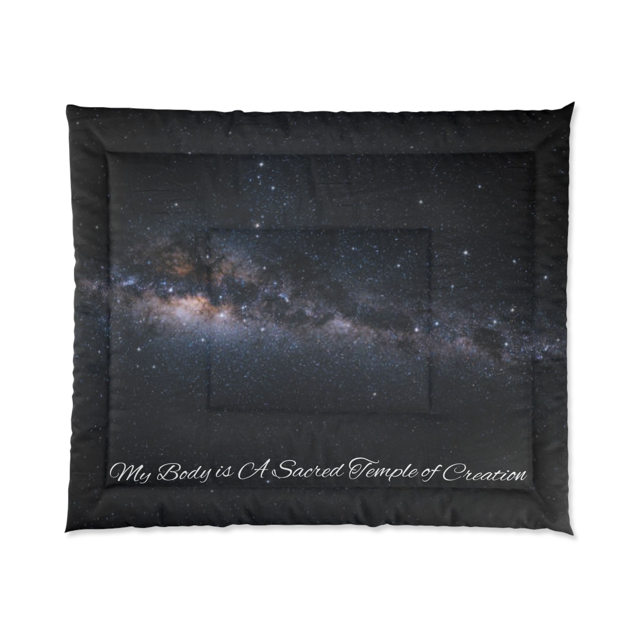 Galaxy My Body is A Sacred Temple of Creation Comforter