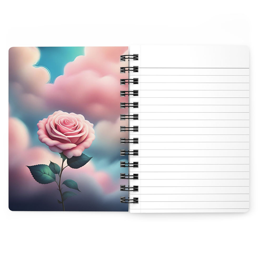 Thumbnail: Rose in Pink Blue Clouds Spiral Bound Journal