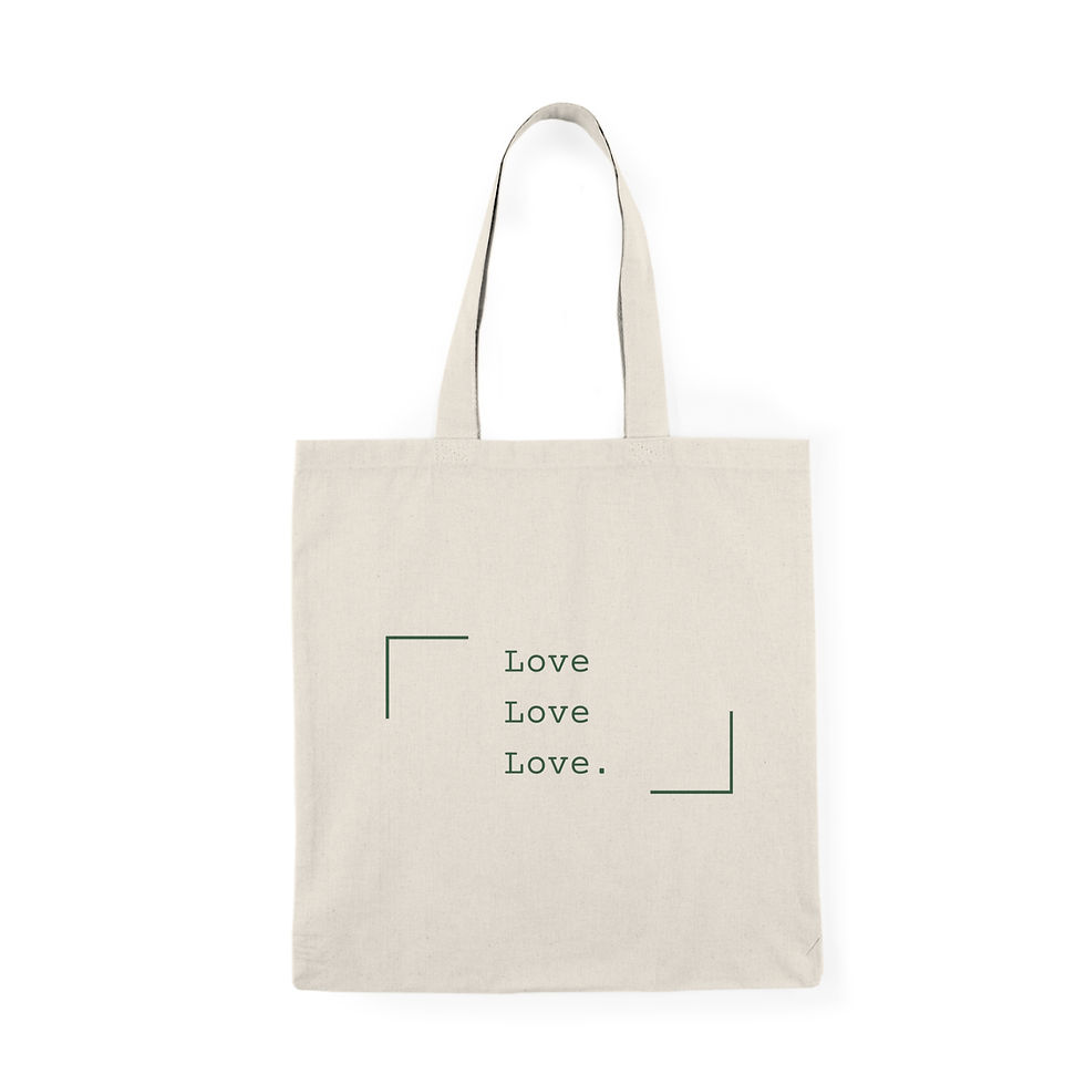 Love Love Love Natural Tote Bag