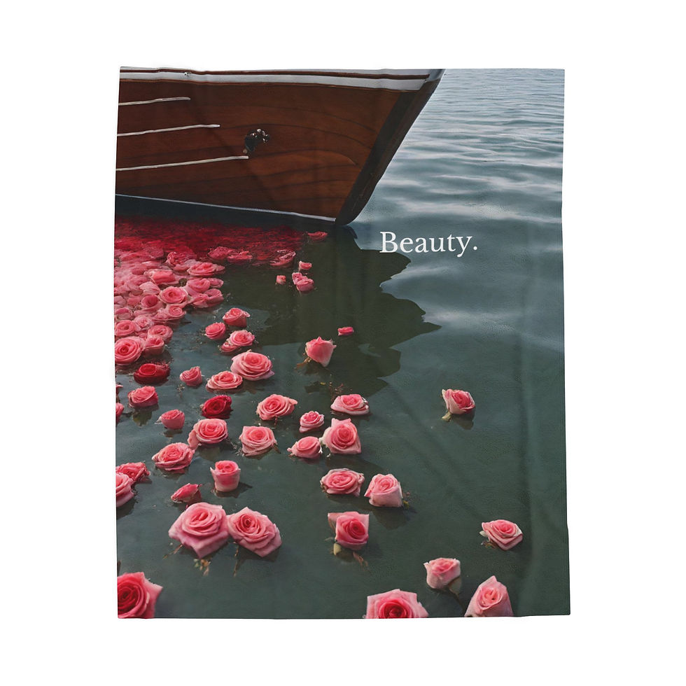Thumbnail: Pink Rose on Water BEAUTY / Velveteen Plush Blanket