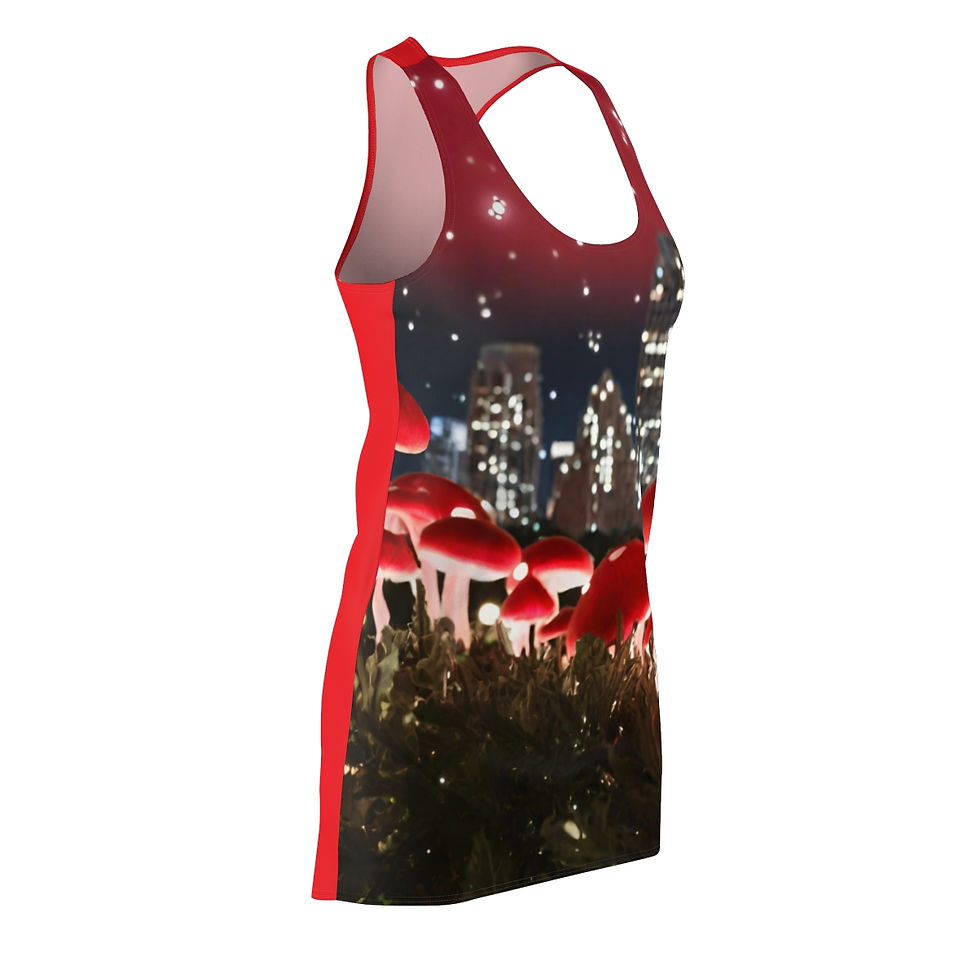 Thumbnail: Red Magic Mushrooms - Women's Cut & Sew Racerback Dress