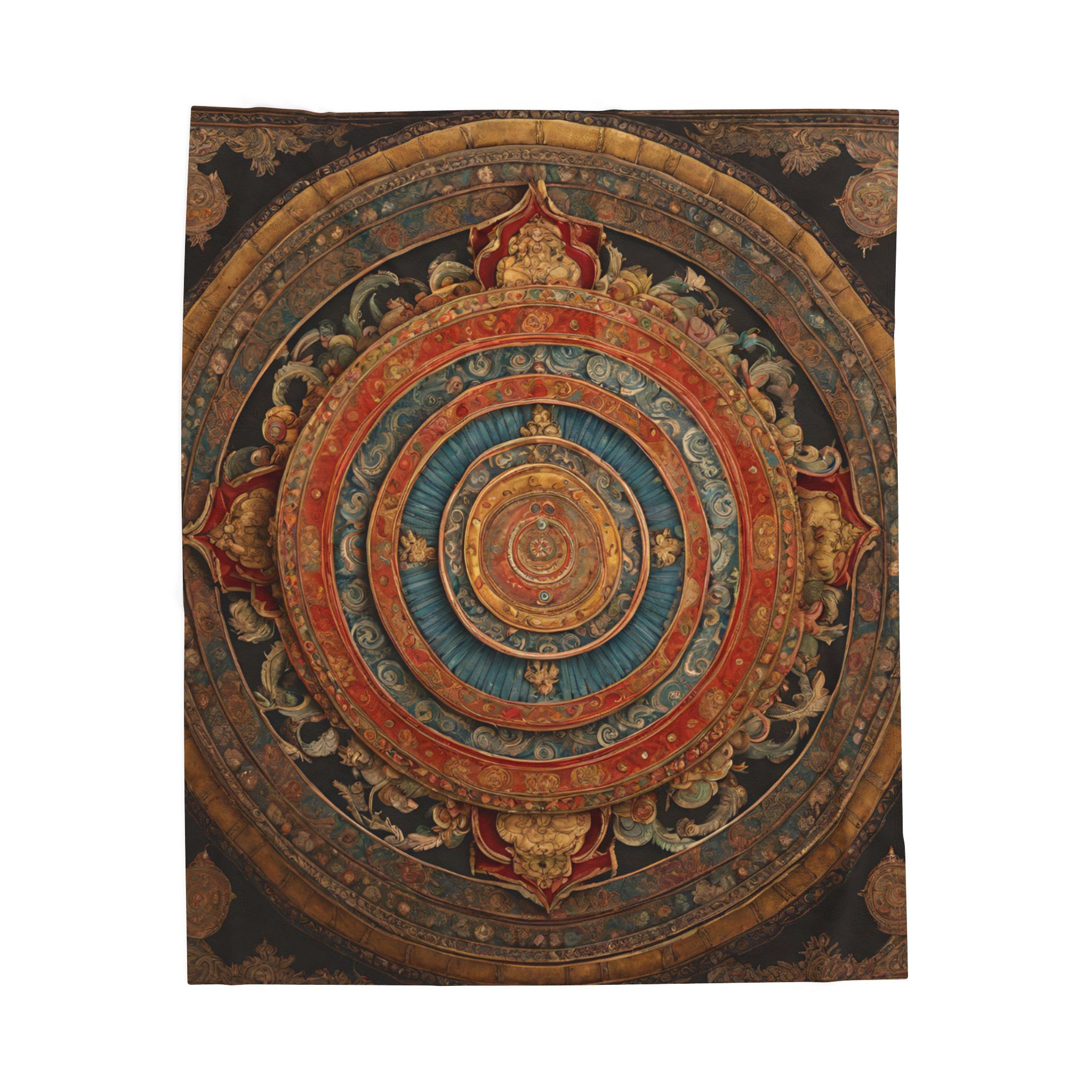 Vintage Mandala / Velveteen Plush Blanket