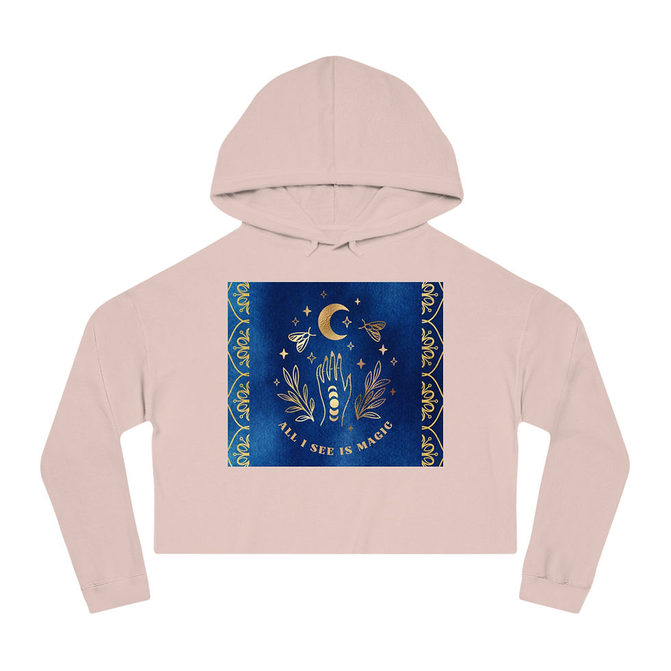 Thumbnail: All I see is Magic - Inspirational - Women’s Cropped Hooded Sweatshirt