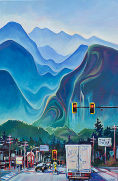 Mountain painting west coast landscape art