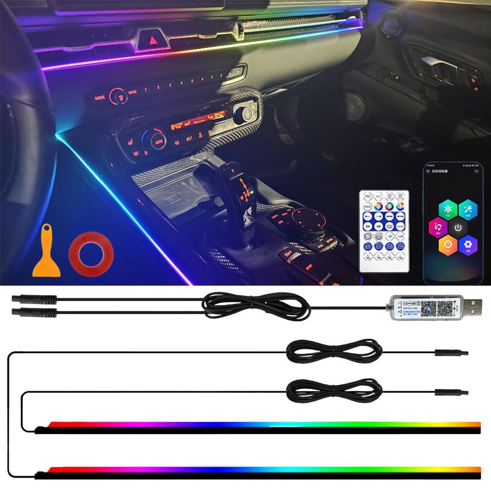 Car Interior LED Strip Lights Acrylic RGB Auto Ambient Lighting with Dreamcolor