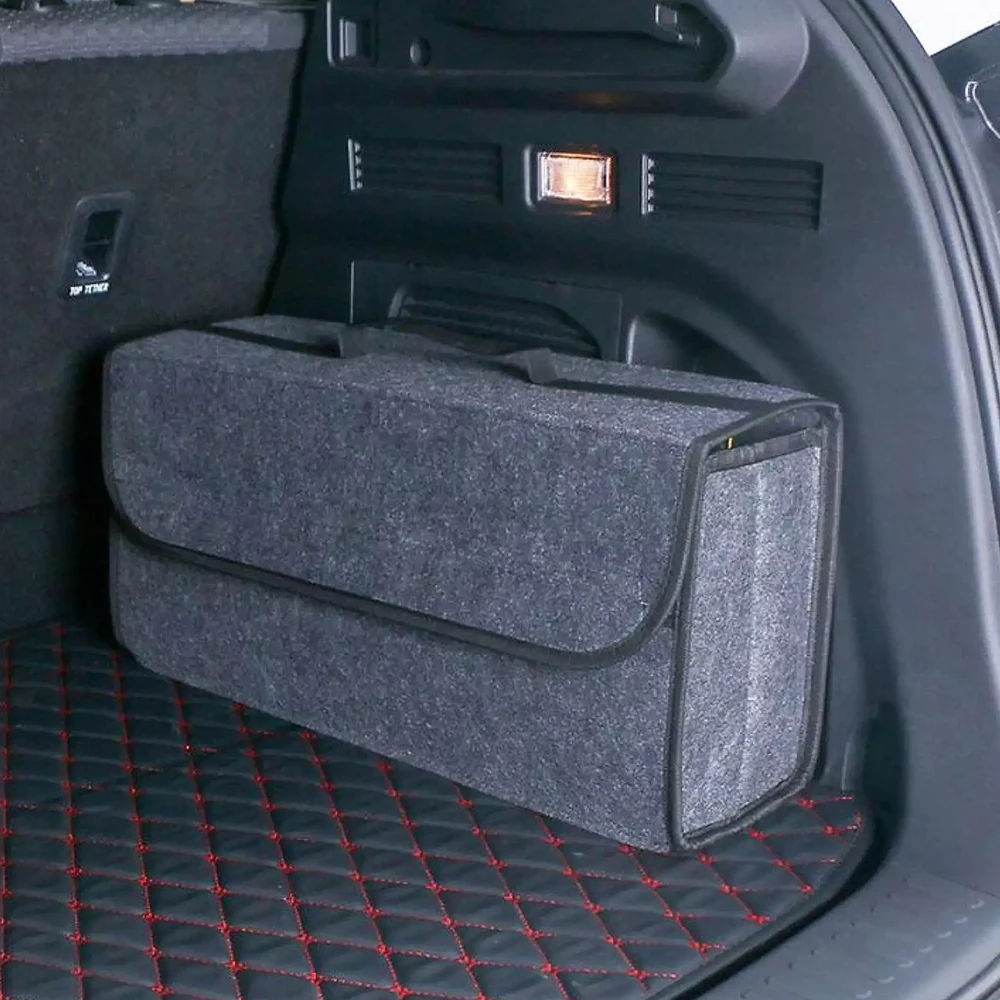Car Storage Bag Trunk Organizer Box Felt Cloth Storage Box Auto Cargo Container