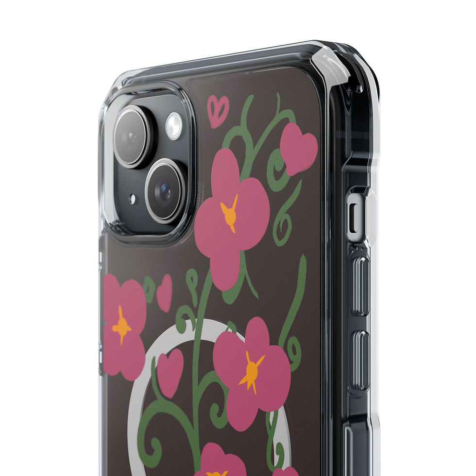 Thumbnail: Clear Magnetic Phone Case — Pink Floral Vine Design