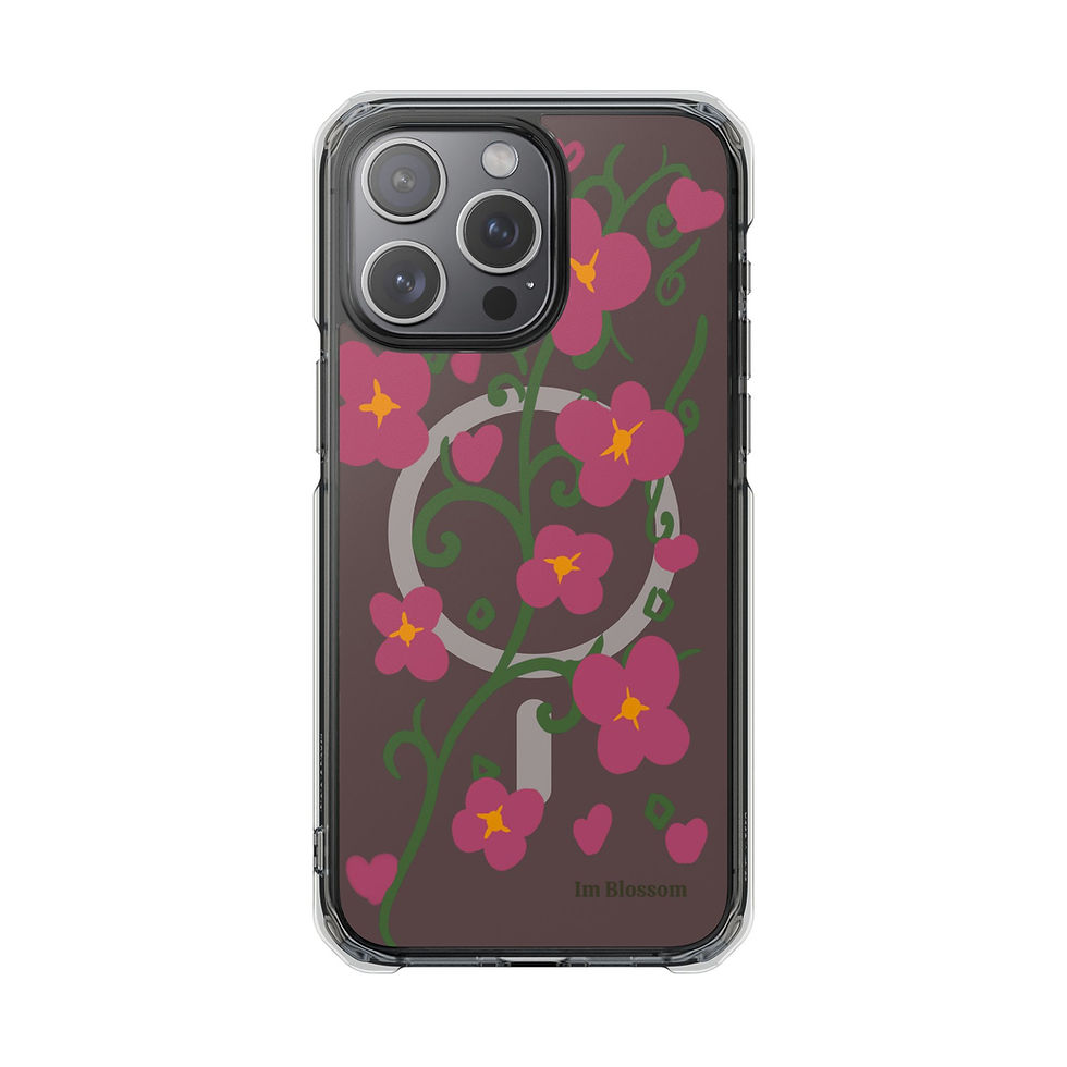 Thumbnail: Clear Magnetic Phone Case — Pink Floral Vine Design