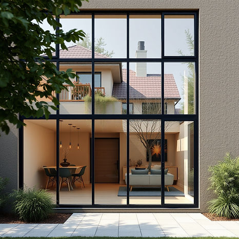 generate an image of a glass wiindows of some type of a building where you can clearly see